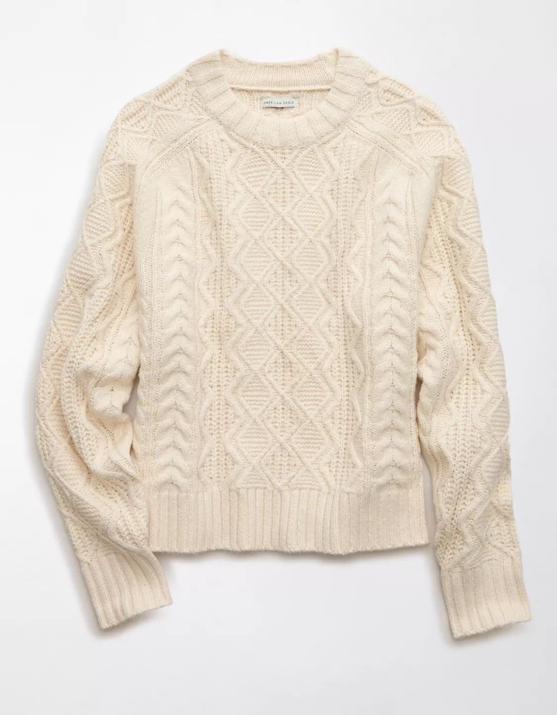 AE Cropped Cable Knit Sweater | American Eagle Outfitters (US & CA)