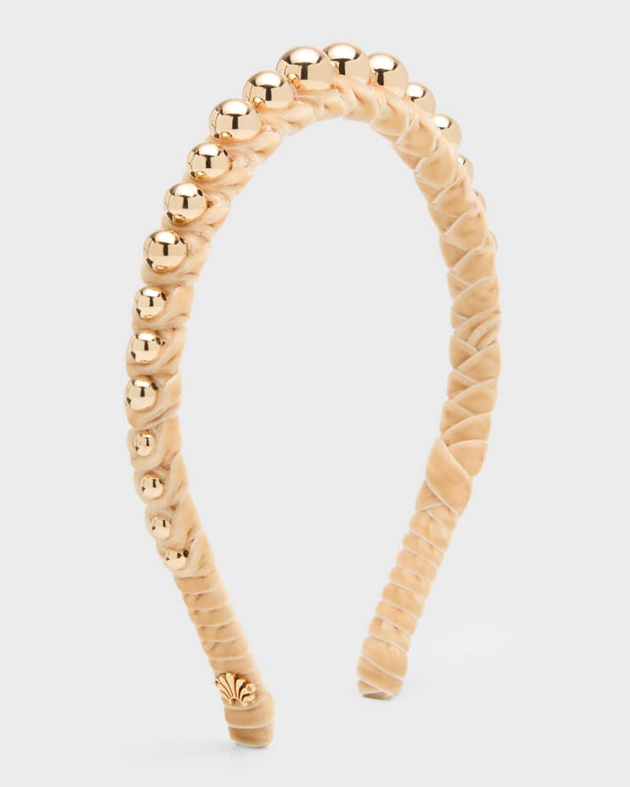 Lele Sadoughi Graduated Beaded Skinny Headband | Neiman Marcus