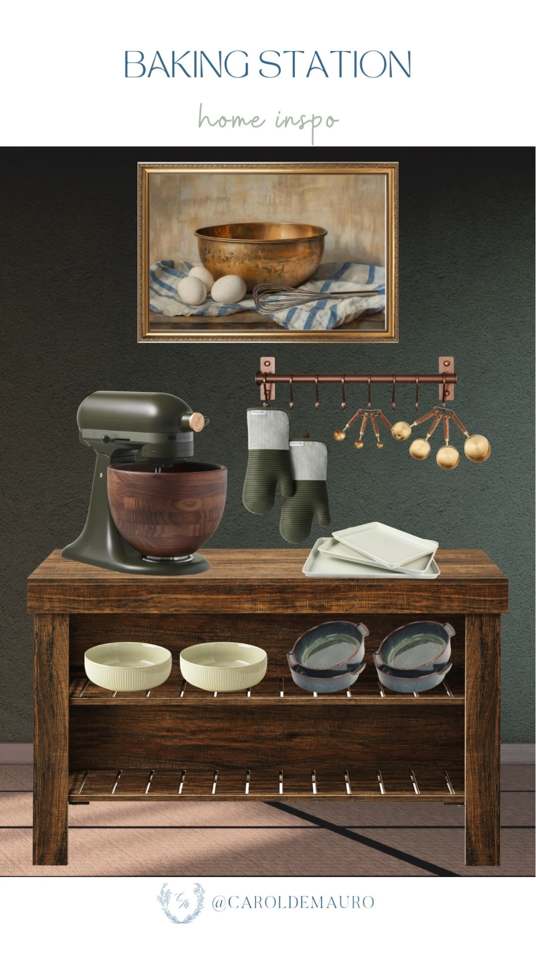 baking corner, kitchen inspo, baking essentials, kitchenaid stand mixer, oven mittens, mixing bowls, banneton, rod with hooks, kitchen organization, home chef, home baker, amazon home

#LTKHome