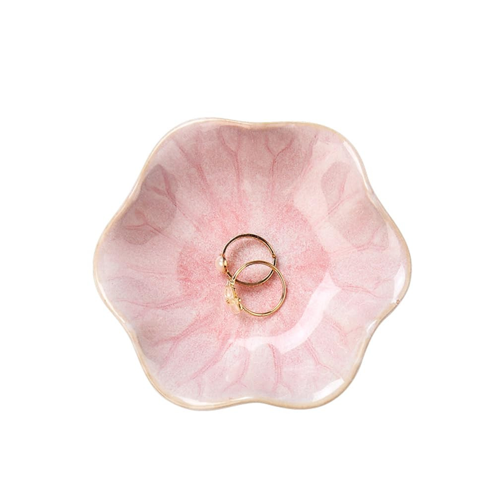Lotus Leaf Shape Decorative Ring Tray, Small Key Bowl, Ceramic Trinket Tray Jewelry Dish Organizi... | Amazon (US)