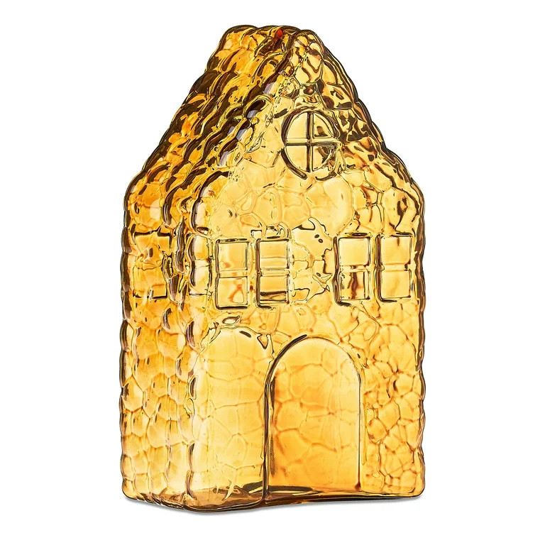 Small Textured Glass House Christmas Decoration, Brown, 6", by Holiday Time | Walmart (US)