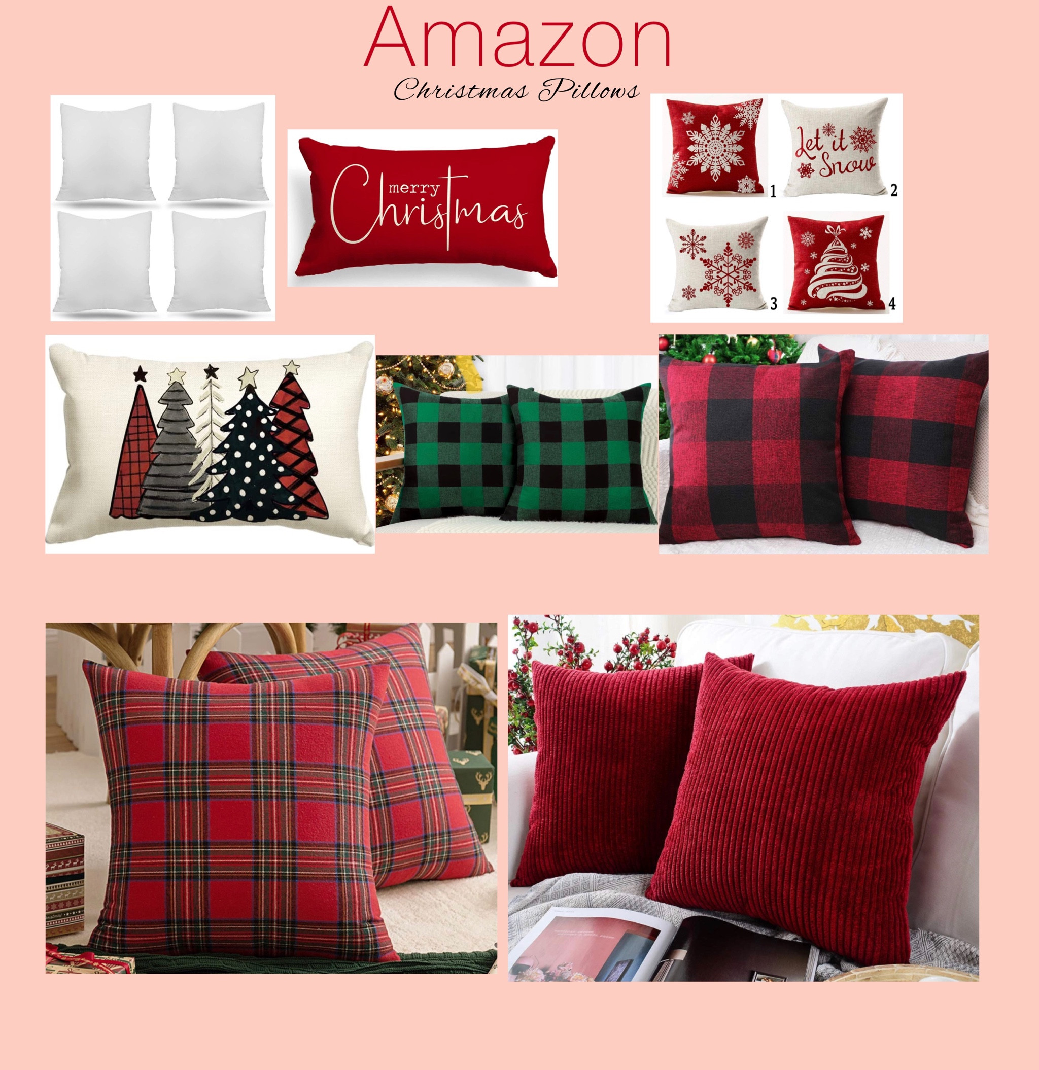 Amazon. Christmas Pillows. Holiday Pillows. Home Decor. Holiday Decor  

#LTKSeasonal #LTKhome #LTKHoliday