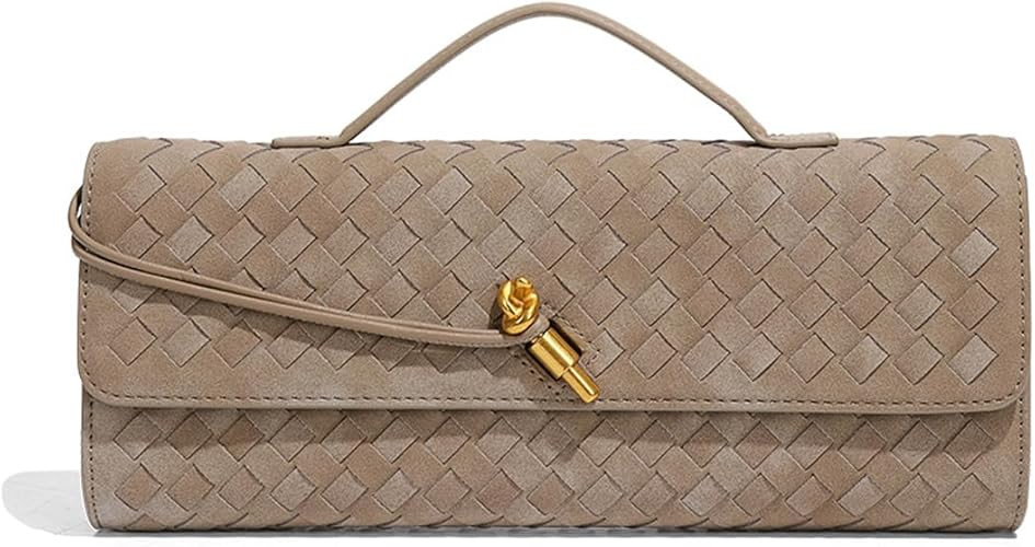 JYG Suede Woven Handbag for Women Trendy Evening Shoulder Bag Casual Clutch Purse Crossbody Satch... | Amazon (US)