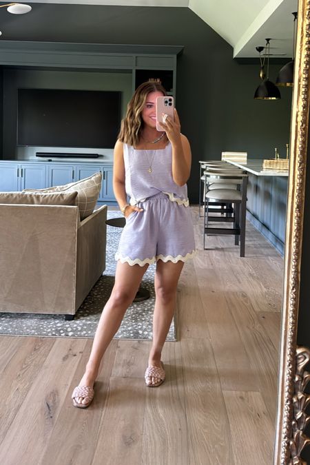 Wearing a small in top & bottoms - super cute summer set! ALEXA15 works for 15% off site wide.
Could easily dress up or down. The fabric is so soft & luxurious- very high quality! 

#LTKFindsUnder50 #LTKStyleTip #LTKFindsUnder100