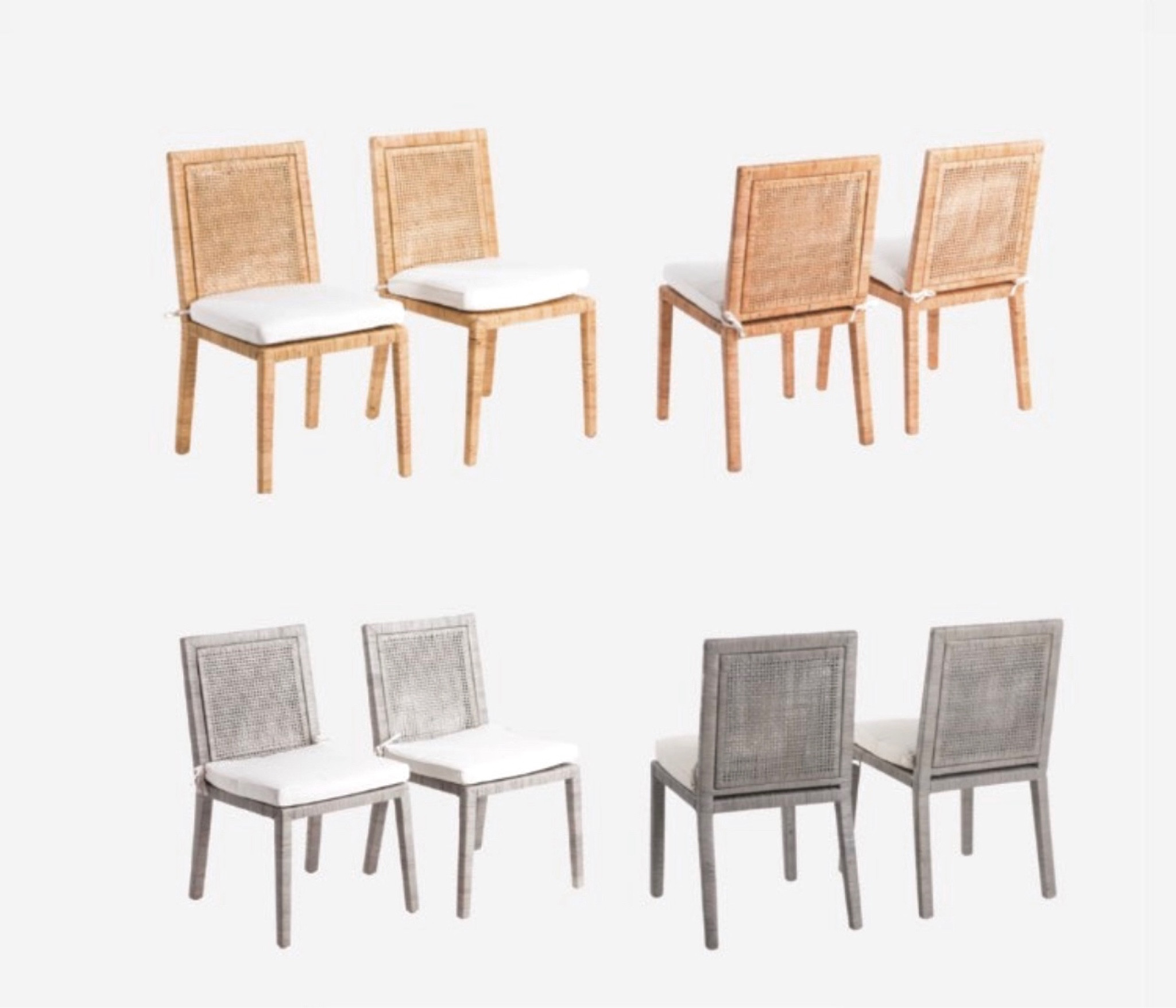 Designer look for less dining chairs. Comes in set of 2. Rattan dining chair.  Gray rattan dining chair. Natural rattan dining chair.  Dining chair with cushions. Serena & Lily look for less  

#diningchair #rattandiningchair 