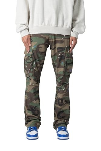 mnml Men's Bootcut Cargo Pants, Camo | Amazon (US)