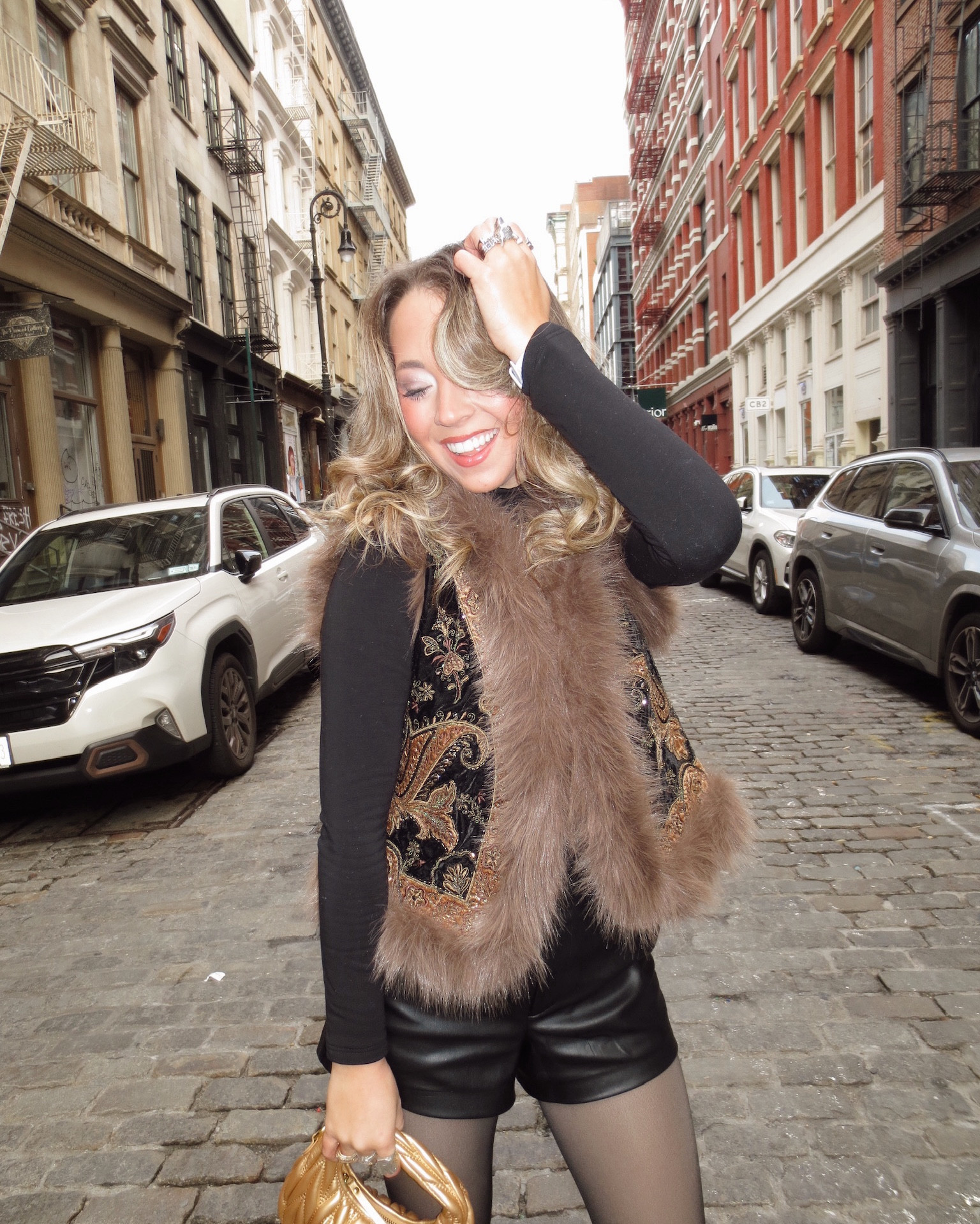 New York fit day two… Zara vest, leather shorts, black slouchy boots, & the thermal tights that SAVED me in the 20° NYC weather!!! Perfect for the holidays 

#LTKTravel #LTKHoliday #LTKootd