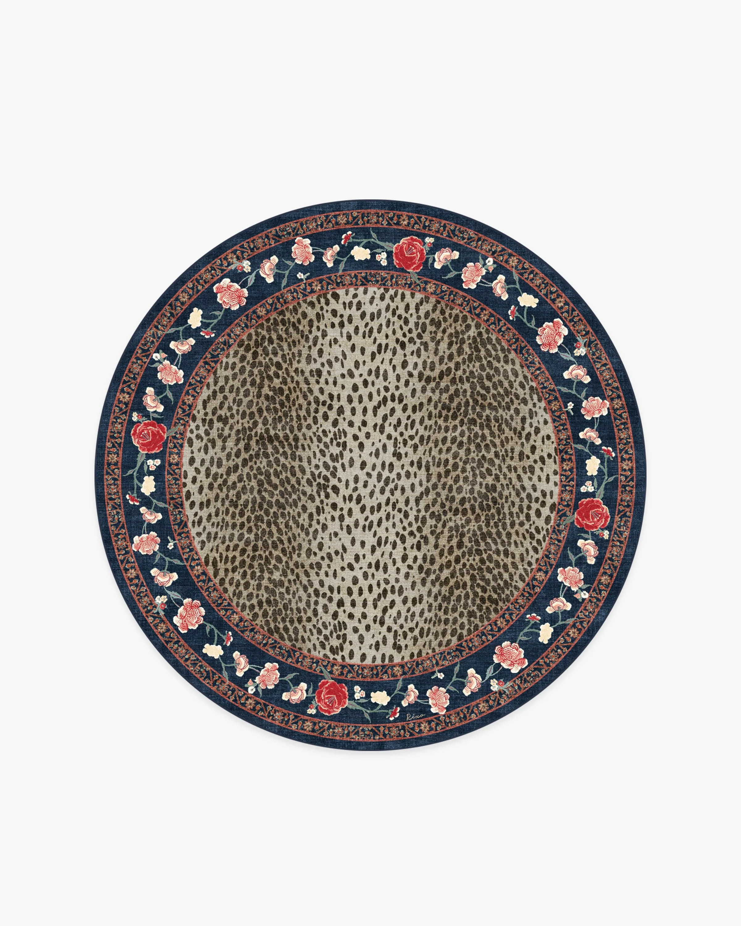Kensington Sapphire & Brown Rug by RIXO | Ruggable US | Ruggable