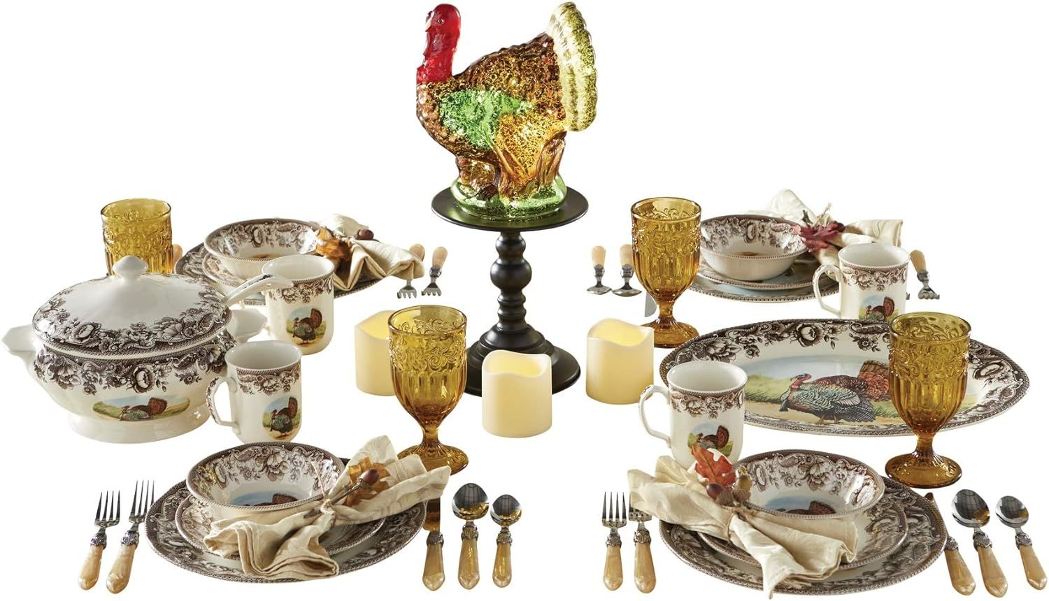 BrylaneHome 16-Pc. Turkey Dinnerware Set, Multi | Amazon (US)