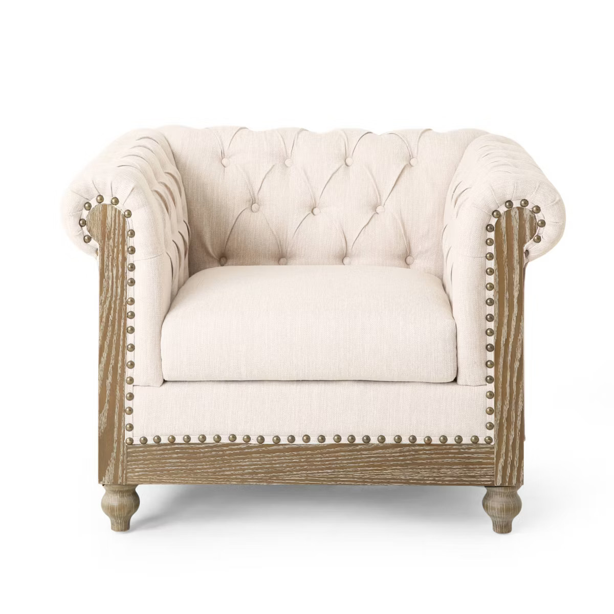 Castalia Chesterfield Tufted Fabric Club Chair with Nailhead Trim - Christopher Knight Home | Target