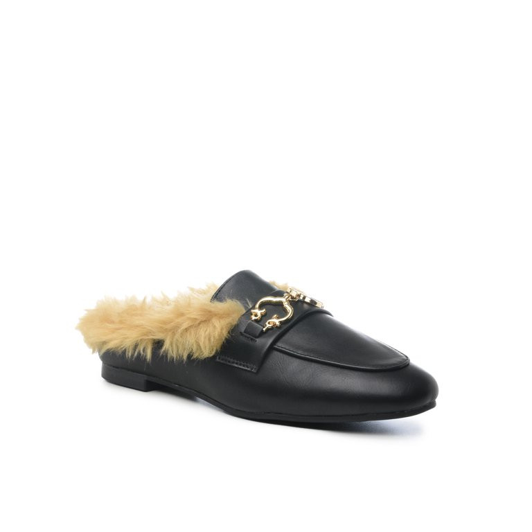 C. Wonder Women's Ariyah Faux Fur Lined Horsebit Mule - Walmart.com | Walmart (US)