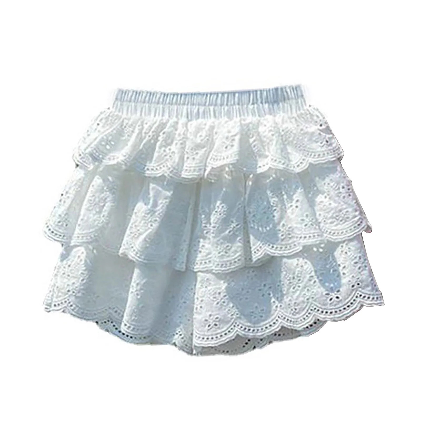 KAUOD Girls Mini Skirts Shorts High Elastic Waisted Tiered Smocked Ruffle Skirt with Shorts Summe... | Walmart (US)