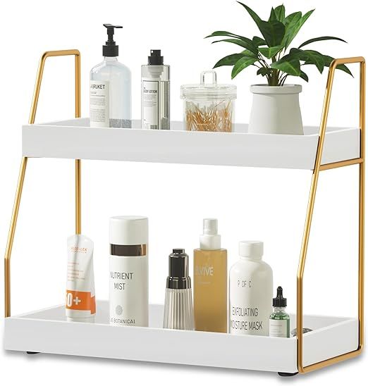 ZGO 2-Tier Bathroom Counter Organizer, Wood Bathroom Organizer Countertop Vanity Organizer Bathro... | Amazon (US)