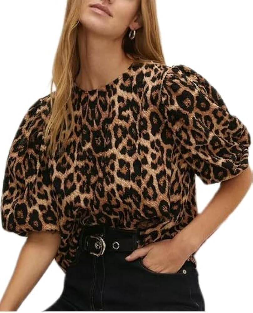 Boho Tie Front Going Out Tops for Women 2024 Floral Print Peplum Babydoll Shirt Bohemian Lantern ... | Amazon (US)