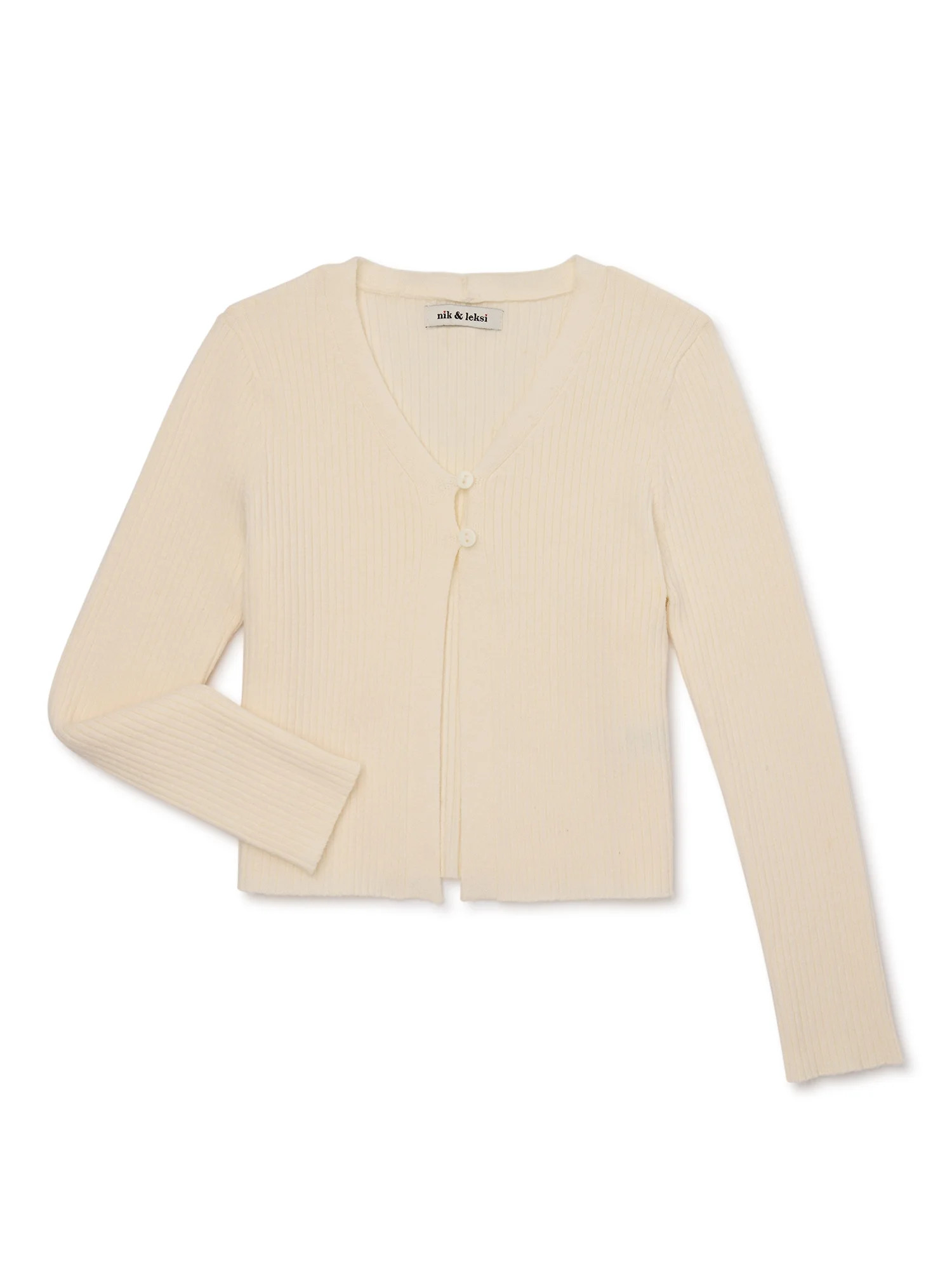Nik & Leksi Girls Ribbed Flyaway Cardigan, Sizes 4-16 | Walmart (US)