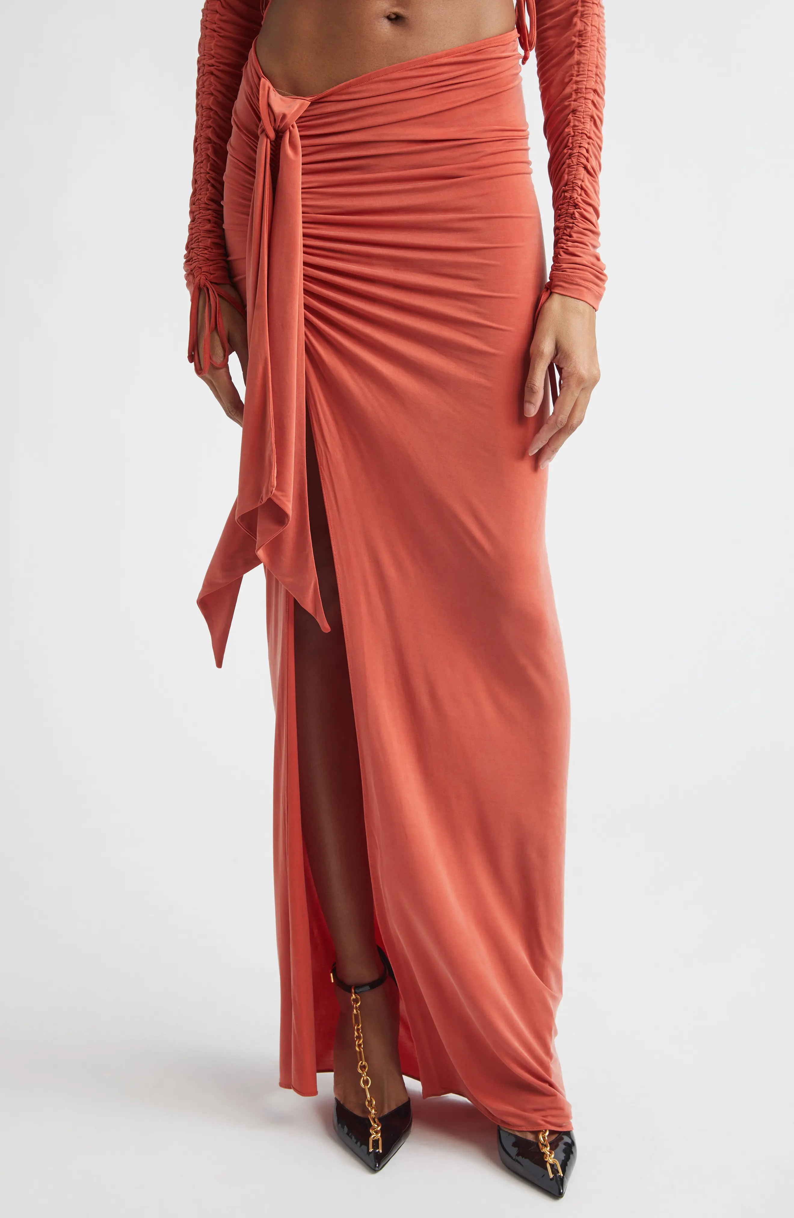 Side Drape Ruched Jersey Skirt (Women) | Nordstrom | Nordstrom