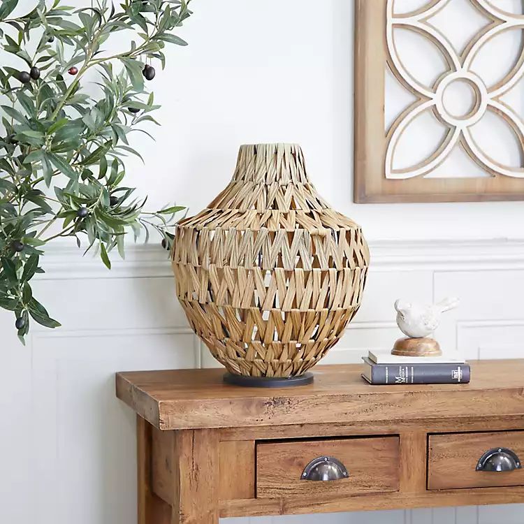 Natural Seagrass Tapered Neck Coastal Vase | Kirkland's Home