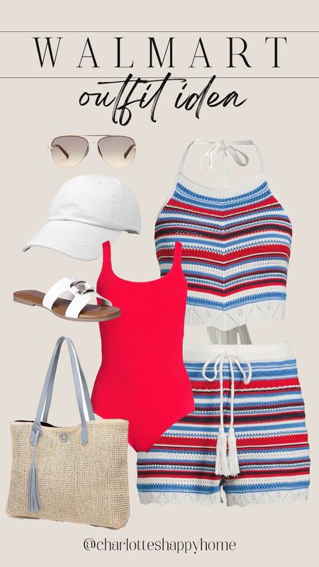 The perfect patriotic outfit idea from Walmart!

#walmartfashion

Walmart finds. Walmart fashion. Walmart red white and blue outfit. 4th of July outfit idea. Red one piece swimsuit. Walmart swim. White canvas baseball cap. Beach tote bag. Walmart sunglasses. Red white and blue crochet knit set  

#LTKStyleTip #LTKSeasonal #LTKSwim