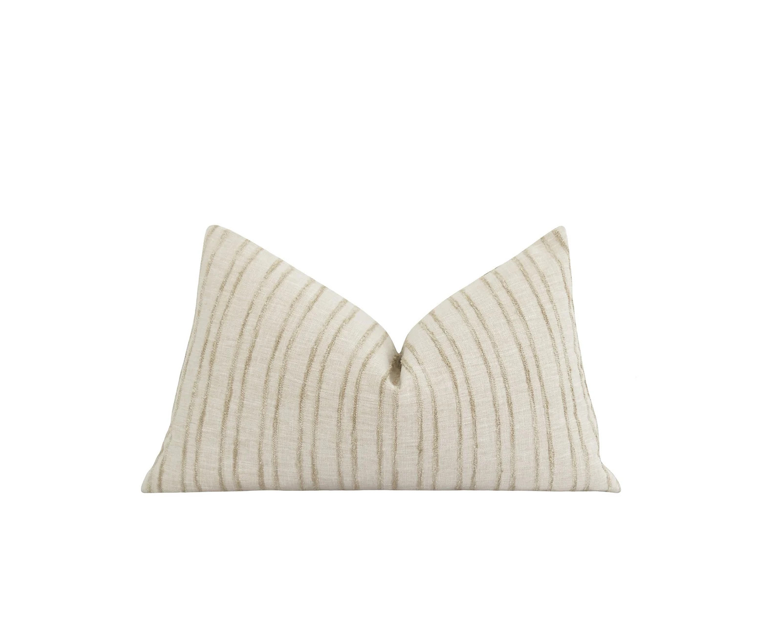 Lumbar Textured Stripe Pillow Cover in Flax, Flax and Linen Striped Pillow Cover, Neutral Decor P... | Etsy (US)