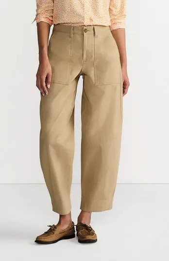 Lands' End High Rise Barrel Leg Chino Pants | Nordstrom | Nordstrom