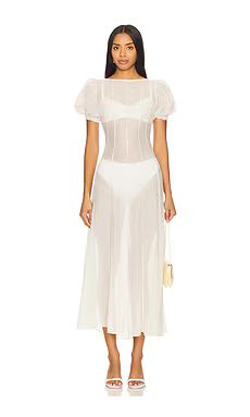 LPA Emory Midi Dress in Ivory from Revolve.com | Revolve Clothing (Global)