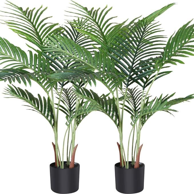 Fopamtri Artificial Areca Palm Plant 3.6 Feet Fake Palm Tree with 10 Trunks Faux Tree for Indoor ... | Amazon (US)
