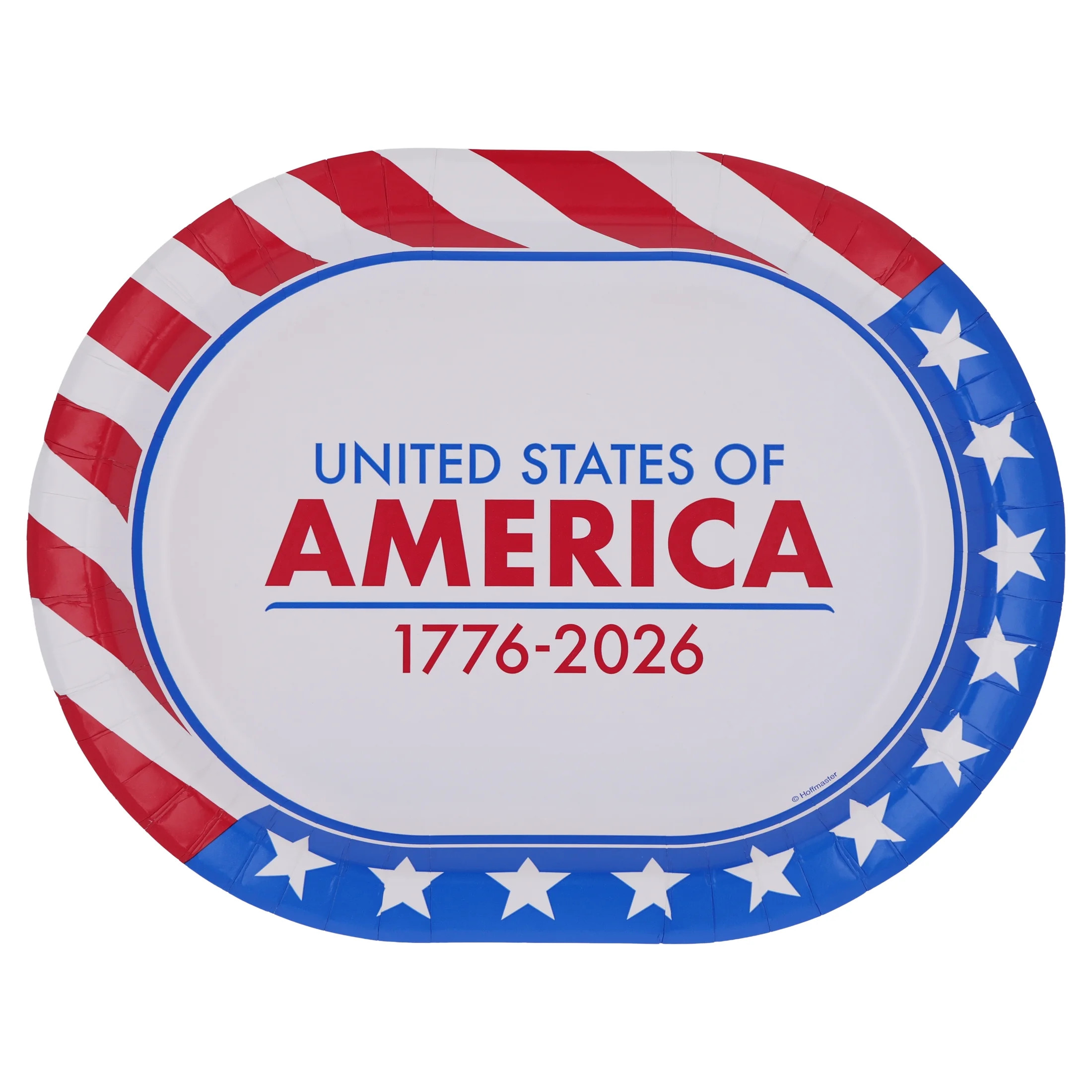 Red/White/Blue United States of America Oval Disposable Paper Plates, 9.25" x 12", 8 Count, Patri... | Walmart (US)