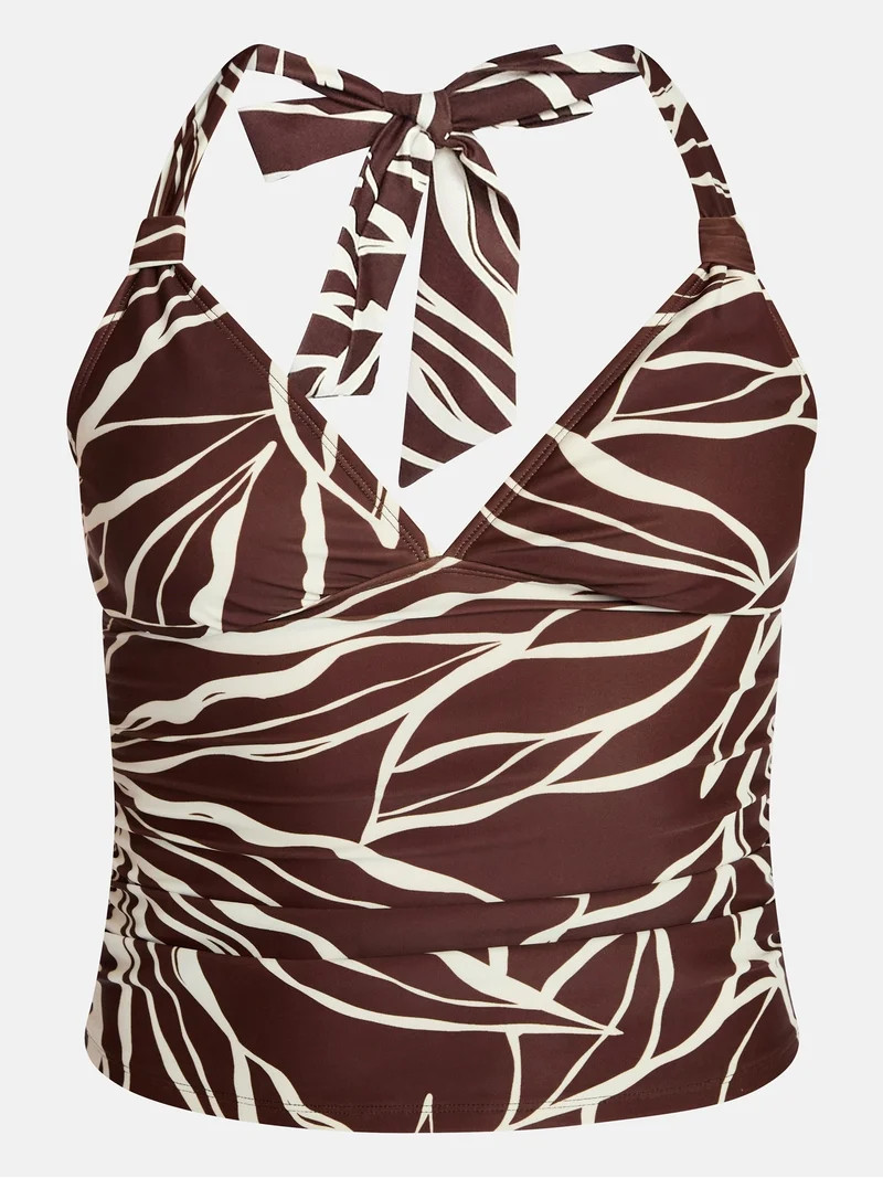 Time and Tru Women's and Women's Plus Ruched Tankini Top, Sizes XS-3X | Walmart (US)