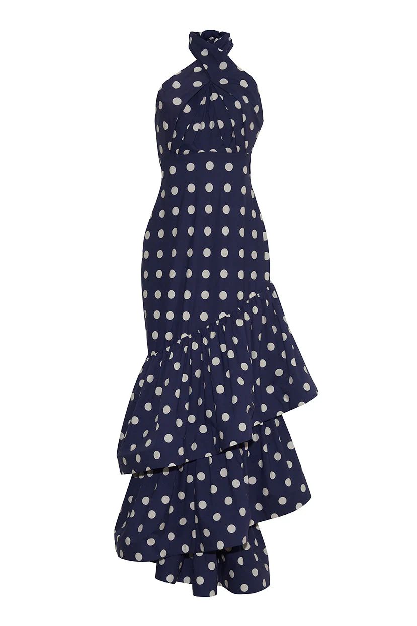 Perla Dress in Classic Navy Dot | Over The Moon