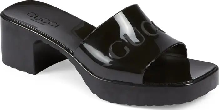 Rubber Logo Platform Slide Sandal | Nordstrom