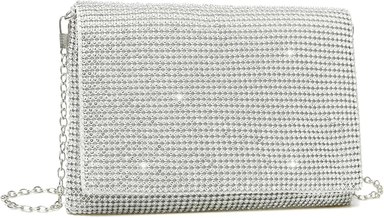 YIKOEE Rhinestone Clutch Purses for Women Glitter Evening Bag with Chain Strap | Amazon (US)