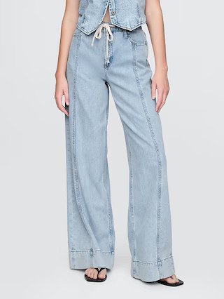 Mid Rise UltraSoft Denim Baggy Trousers | Gap (US)