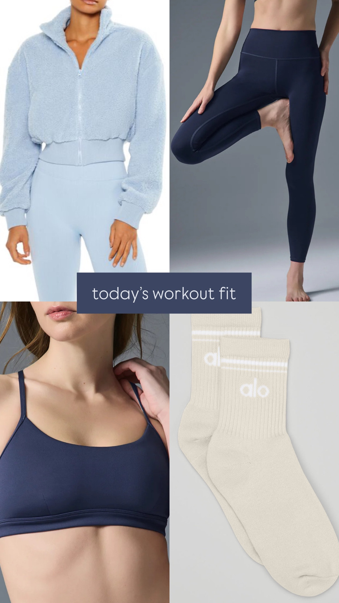 Athleisure fitness look. Wearing size medium in cropped Sherpa jacket, size small in Alo airlift leggings, size medium in alo airlift sports bra, size small in socks & size 6 in ON cloudnova sneakers 

#LTKFitness #LTKFindsUnder50 #LTKOver40