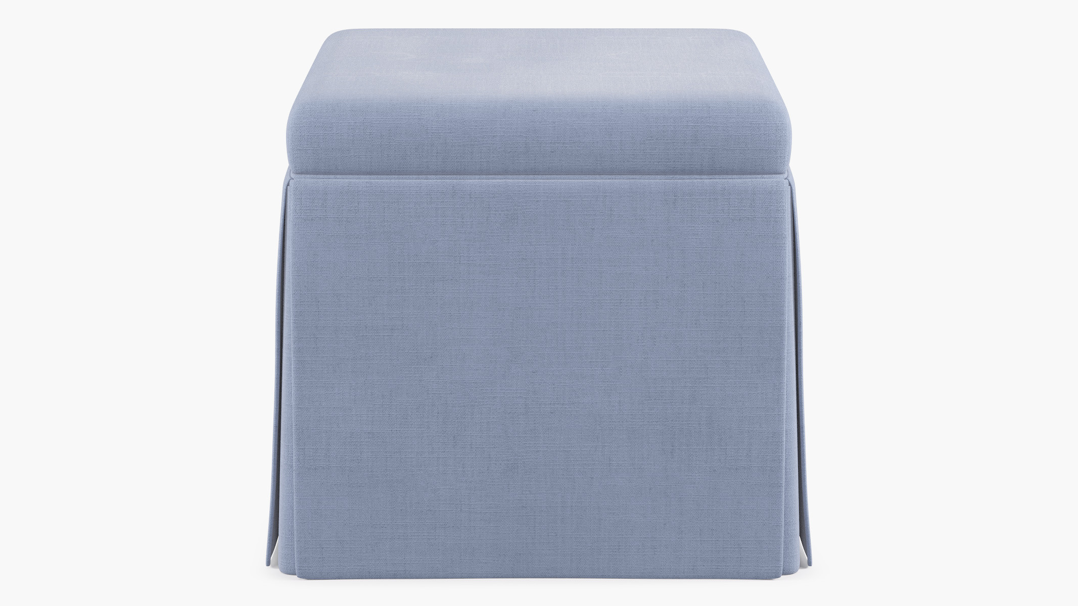 Skirted Storage Ottoman | Denim Linen | The Inside