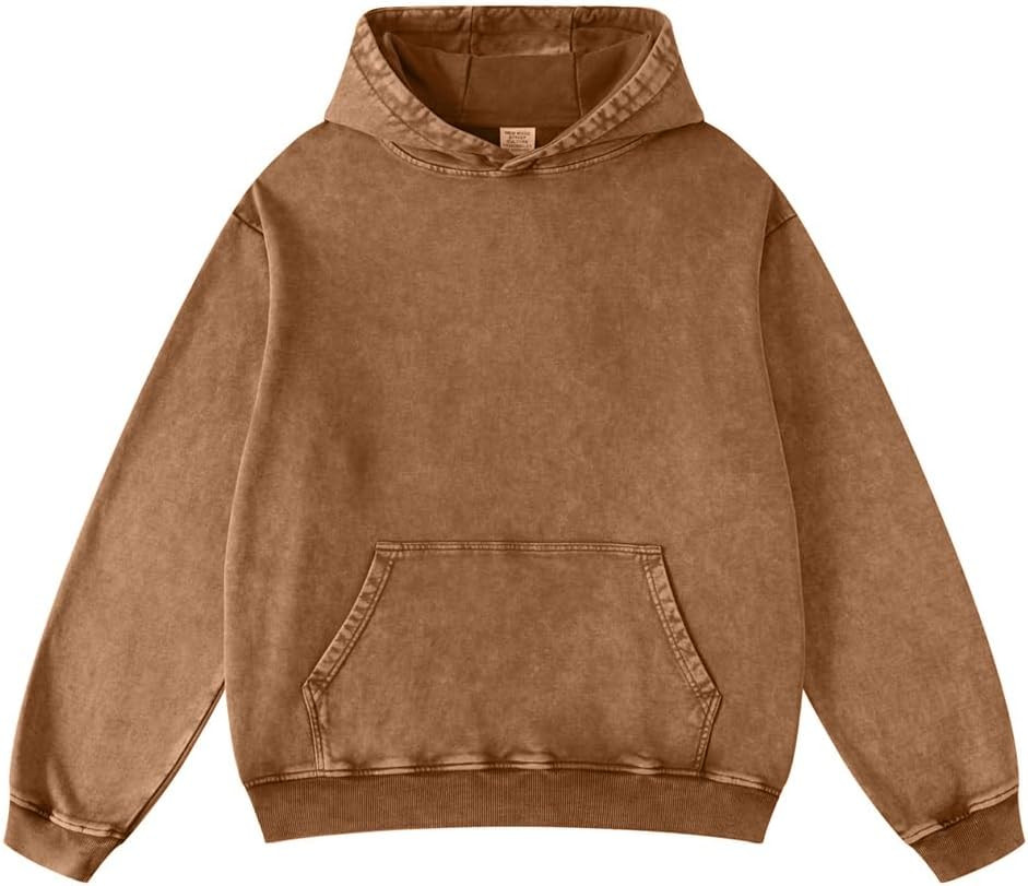 FAIABLE Mens Oversized Hoodie Couples Terry Heavyweight Hoodies Pullover Vintage Acid Wash Hoodie... | Amazon (US)