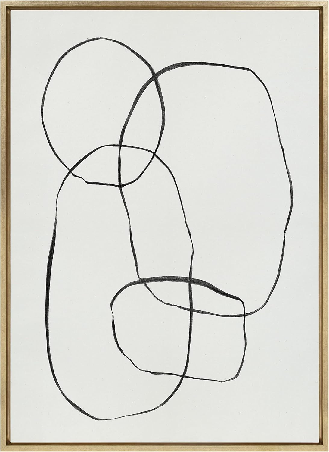 Kate and Laurel Sylvie 871 Modern Circles Framed Canvas Linen Textured Wall Art by Teju Reval of ... | Amazon (US)