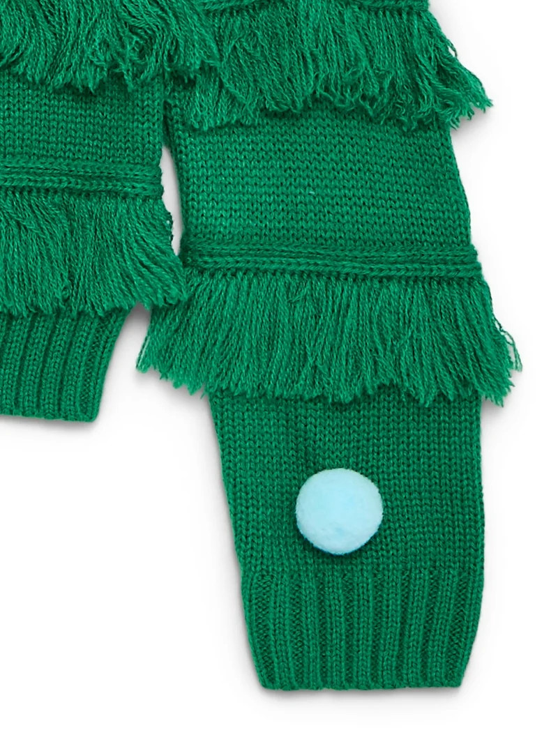 Holiday Time Girls Fringe Cardigan Sweater with 3D Trim, Sizes 4-18 & Plus | Walmart (US)