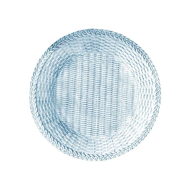 Blue Rattan Dinner Plate | Cailini Coastal