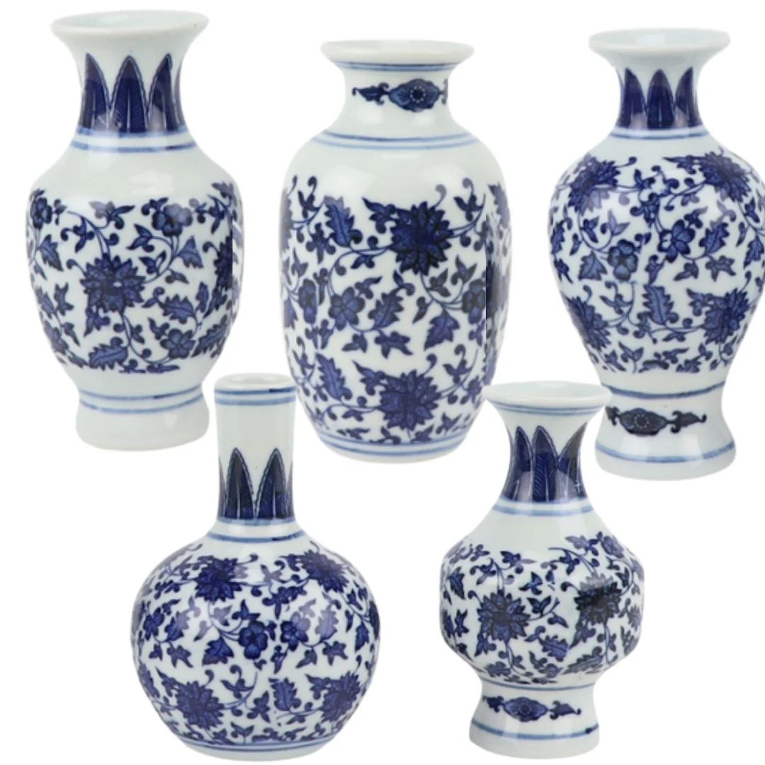 Set of 5 Mini Dark Blue Bud Vases | The Enchanted Home