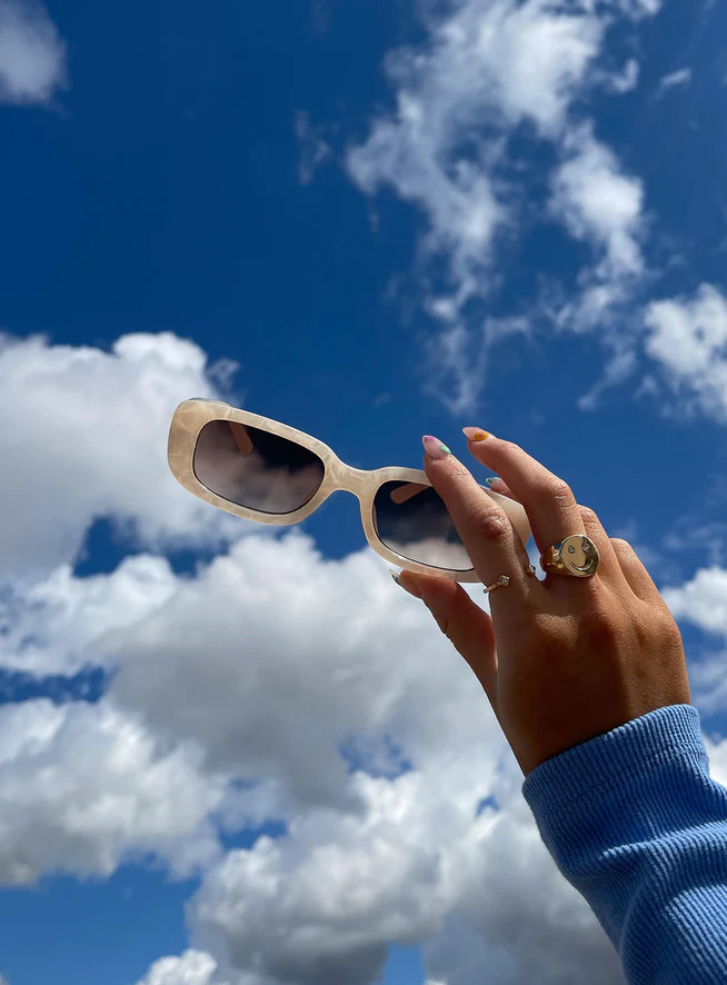 Creeper Sunglasses Pearl White | Princess Polly US