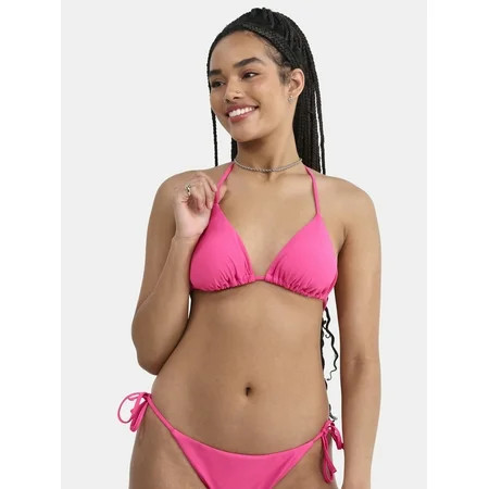 No Boundaries Women's Triangle Tie Bikini Top, Sizes XXS-XXL | Walmart (US)