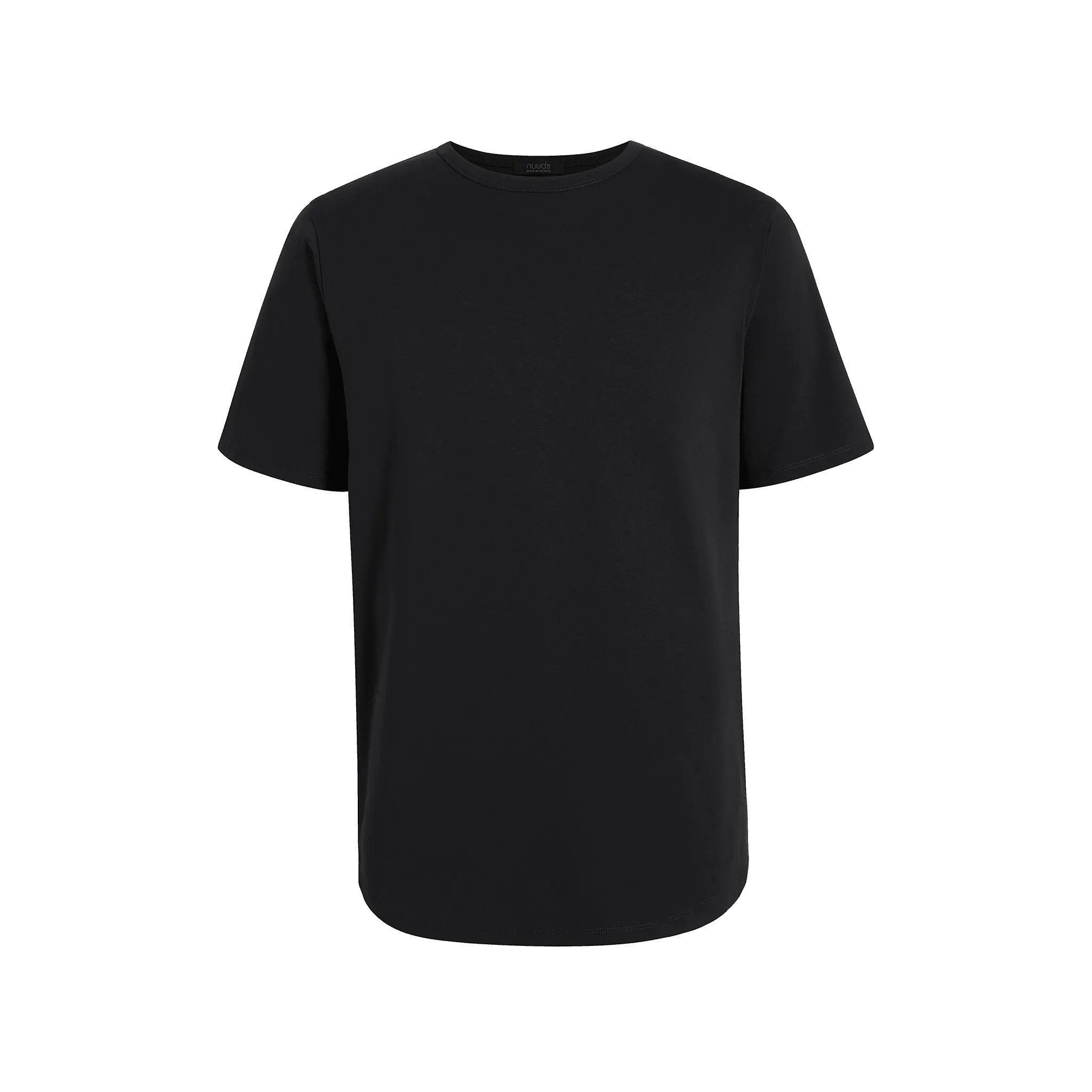 Men's Short Sleeve Curved Hem T-Shirt | Black - nuuds | nuuds