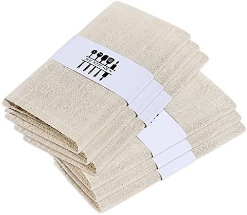 Amazon.com: Rustic Natural Washable Cotton Linen Napkin Set, Soft Comfortable and Reusable Linen ... | Amazon (US)