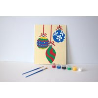 Christmas Ornaments Painting Kit On Canvas, Holiday Arts & Crafts, Handmade Decorations, Paint By Numbers Art Kit, Supplies | Etsy (US)