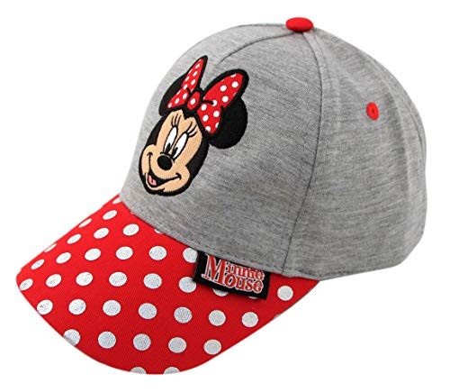 Disney Little Baseball Cap, Minnie Mouse Adjustable Girl Hats for Kids Ages 4-7, Red/Grey Polka Dots | Amazon (US)