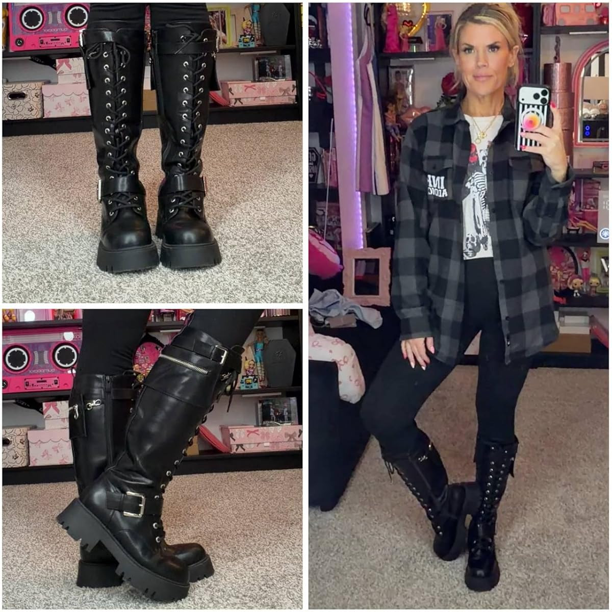 Step into style with these knee-high boots from Dream Pairs! Perfect for adding a edgy vibe to any outfit. #Boots #KneeHighBoots #Fashion #Style #GothicLook #OOTD #DreamPairs #collab
 

 #LTKGiftGuide #LTKOver40 #LTKSaleAlert