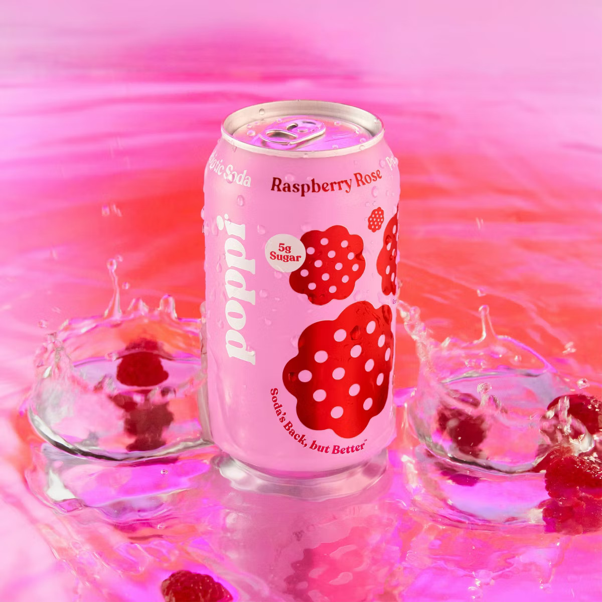 Poppi Raspberry Rose Prebiotic Beverage - 12 fl oz Can | Target