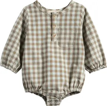 Pehr Plaid Long Sleeve Organic Cotton Flannel Romper | Nordstrom | Nordstrom