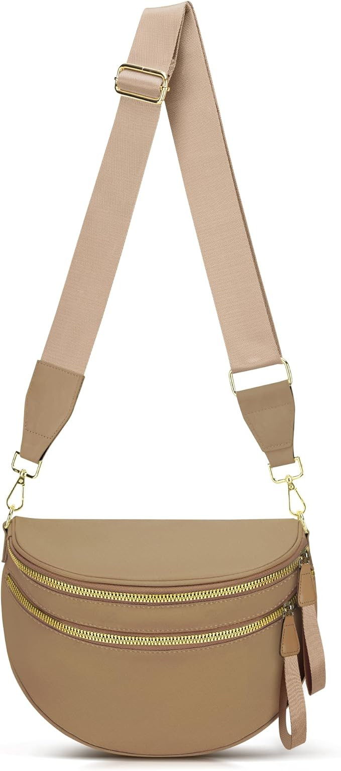 Crossbody Bags for Women, Checkered Bum Bag Crossbody, Spacious Nylon Shoulder Handbag Mom Bag (b... | Amazon (US)