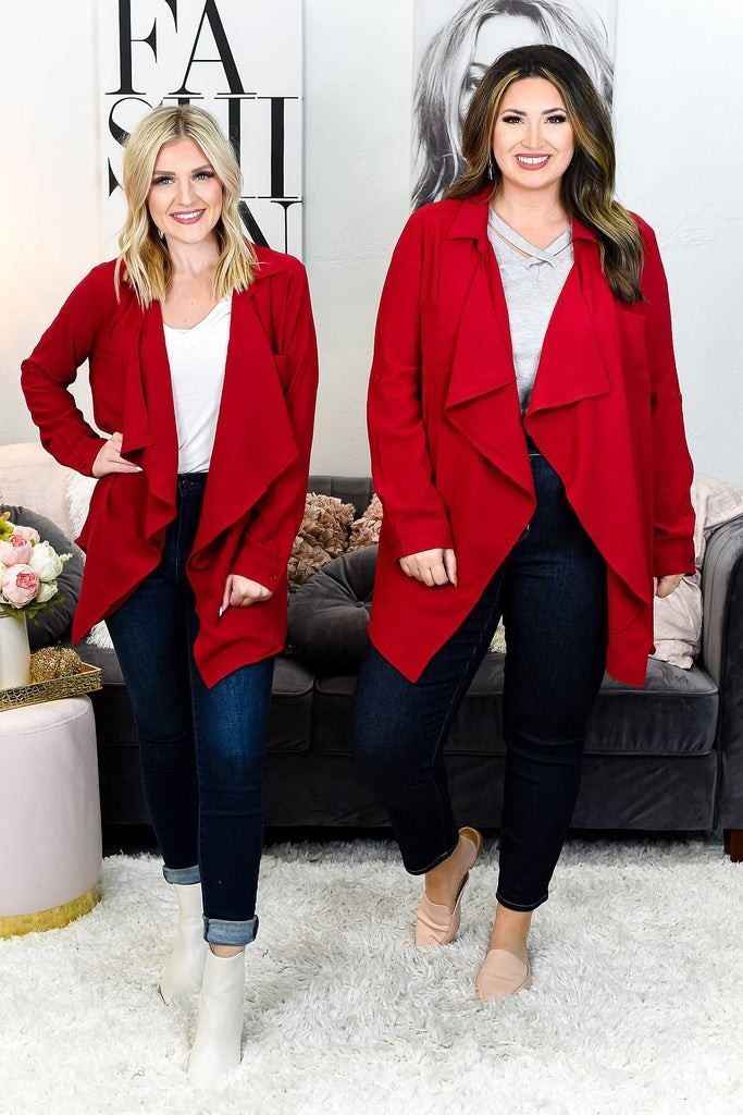 Young At Heart Red Kimono - O3442RD | Tee for the Soul